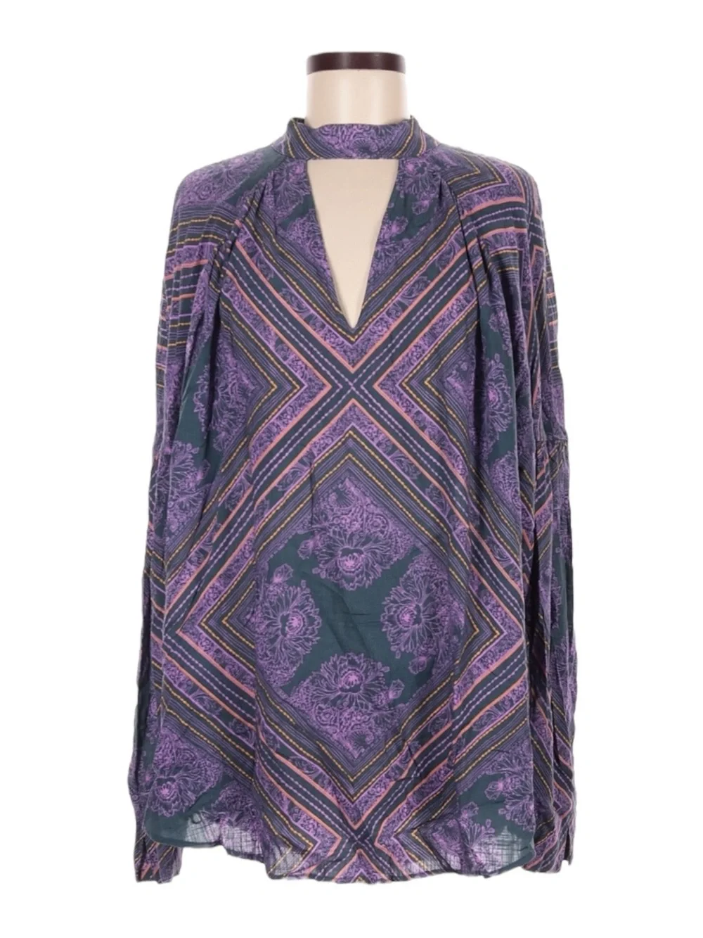 NWT Free People Walking On A Dream Tunic Choker Boho Top M Purple